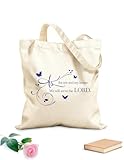 XIARON Sacs femme en toile de coton Quant à moi et à ma maison, nous servirons l’Éternel (Josué 24:15). tissu épais de 340g/m² Matière douce pour la peau M Bleu sombre