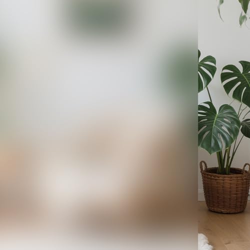 SKY-TOUCH Frosted Window Film : Removable Static Cling One Way Privacy Window Film Sun Blocking Heat Control Anti UV Peep-Proof for Home Office Bathroom Glass Door Window (45 * 260 cm Pure)