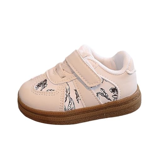 Nidddiv Zapatillas de deporte para niños pequeños, de moda, para niños grandes, a prueba de agua, planas, mantener el calor, cómodas, zapatillas deportivas S para niñas 22, beige, 19 EU