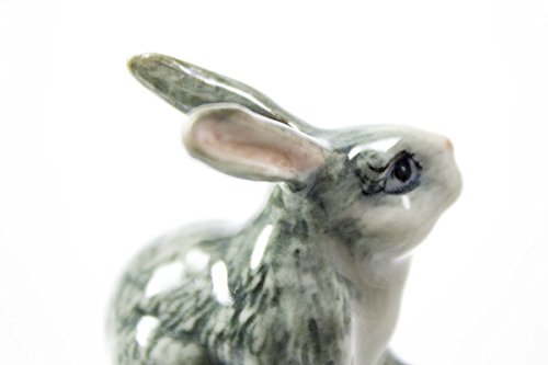 Image of Gray Rabbit Finial Hand Painted Porcelain