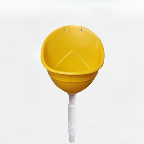 壁に取り付けられた男性用プラスチック小便器尿ダイバーター、ポータブル高効率洗浄小便器(排水管付き),シンプルキッズ無水小便器浴室トイレ小便器,屋外建設用仮設小便器 (74CM,イエロー)