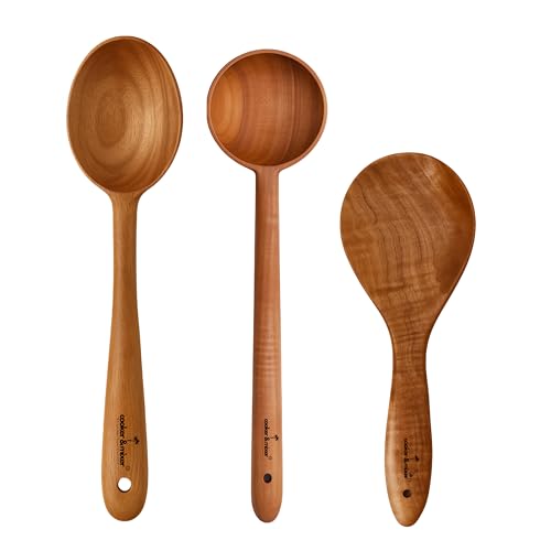 Image of cooker And mixer Neem Wooden Flip /Spatula /Ladle For Cooking Dosa /Roti /Chapati | Kitchen Tools | No Harmful Polish | Handmade | Cookware (Serving Combo)