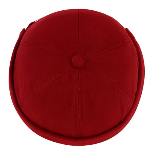 Image of 2 Pcs Mens Brimless Docker Cap Set - Retro Worker Sailor Skull Cap Beanie with Rolled Cuff