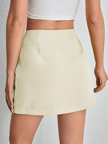 Womens' Solid Color High Waist Straight Skirt Casual Mini Skirts for Women2