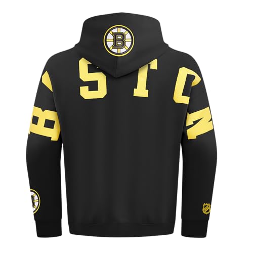 Pro Standard Mens NHL Boston Bruins Wingspan Pull Over Hoodie Black XL product photo
