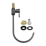 PureBowlic Grifo de fregadero de cocina de acero inoxidable para tuberías G1/2 y G1/4, grifo de agua potable directa con conector purificador, acabado gris, fácil instalación para sistemas domésticos