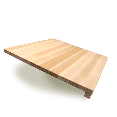 Fackelmann Tagliere spianatoia in Legno di Faggio 40 x 40 cm, Facile e Comodo da usare per Impasti e preparazione di Pasta Fresca, Taglia Unica, con rialzi di appo