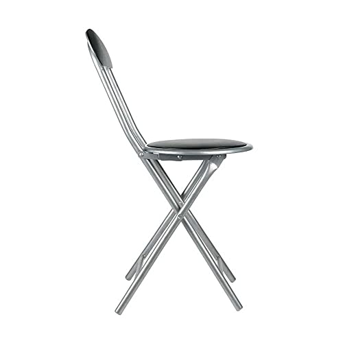 Mor - Banqueta Dobrável Circular Com Encosto Comfort Preta