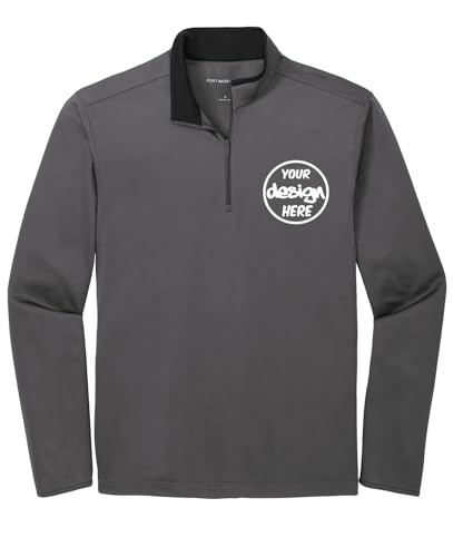 INK STITCH Men K584 Custom Embroidery Personalized Logo Texts Silk Touch Quarter Zip Pullover2