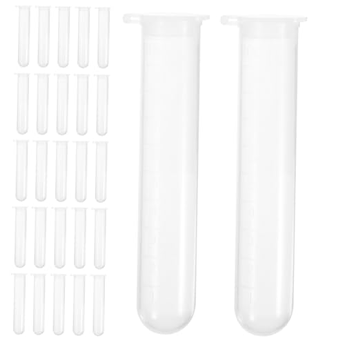 ROMISBABA 50pcs Test Tube Storage Bottle Small Vials Sample Vial Liquid Vials Powder Vials Vial with Caps Testing Tube Tiny Bottles Vials with Caps Sampling Vials Mini Vials Plastic