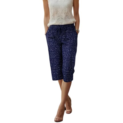 Image of FEEL TRACK Women Cotton Regular Fit Printed Capri (Pack of 1)