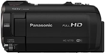 Panasonic Full HD Video Camera Camcorder HC-V770, 20X Optical Zoom, 1/2.3-Inch BSI Sensor, HDR Capture, Wi-Fi Smartphone Multi Scene Video Recording (Black)