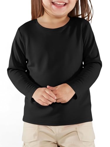 Haloumoning Toddler Baby Girls Long Sleeve T Shirt Little Kids Fall Crew Neck Tops Casual Tees 3-10 Years
