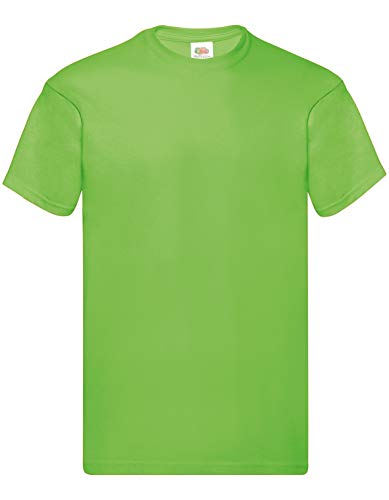 Fruit of the Loom Herren-T-Shirt, kurzärmlig, Grau, hellgrün, L
