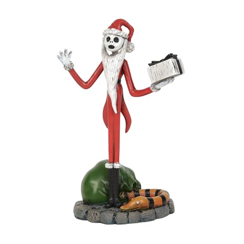 Department 56 Disney The Nightmare Before Christmas Village Accessories Jack Skellington Steals Christmas Figurine, 3.9 Inch, Multicolor (6003316)