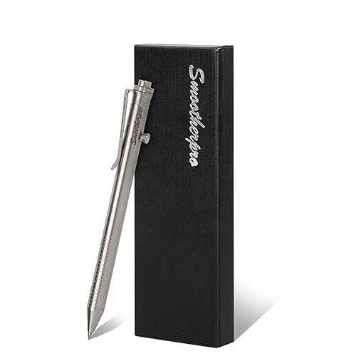 SMOOTHERPRO Bolt Action Pen, Stainless Steel Ballpoint Pen Compatible with Pilot G2 Refill, EDC Pen for Writing, Left-Handed Friendly, Natural (TC142NA)