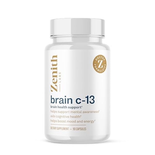Brain C-13 Cognitive Booster Supplement by Zenith Labs – Natural Brain Health Support – Supports Memory, Focus, Concentration – Mental Clarity for Men Women