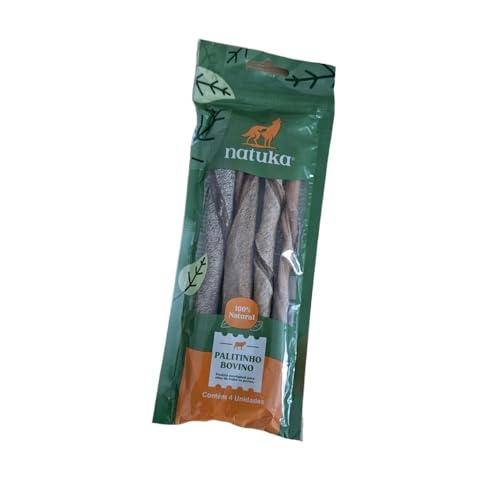 Palitinho Bovino 4un - Mordedor Natural para Cães - Natuka (Unitário)