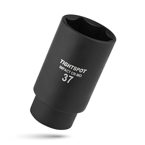 Image of TIGHTSPOT 1 /2 Inch Drive - 37 mm Deep Impact Socket with Anti-Rounding 6 Point Design, Heat-Treated CRMO Steel, Metric