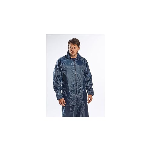 Portwest S440 Herren Leichte Wasserdichte Klassische Regenjacke Marineblau, 4XL
