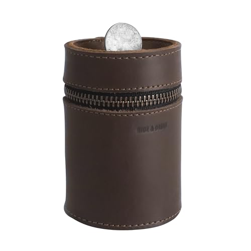 Hide & Drink, Thick Leather Piggy Bank Bucket, Fits in Car Cup Ho...