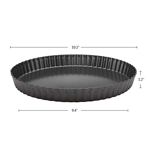 Beasea Tart Pan 10 Inch With Removable Bottom, Non Stick Quiche Pan Pie Shell Fluted Edge Tart Pan, Loose Base Carbon Steel Round Cooking Pan For Baking #TOP4