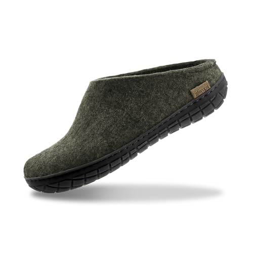 Image of Glerups 100% quality wool mix Slipper with rubber sole - Unisex Slip-on
