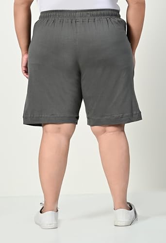 Image of Women's Plus Size Bermunda Shorts | Knee Length Cotton Short | Half Pants for Womens