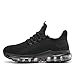 Men's Air Cushion Running Shoes Breathable Tennis Fashion Sneakers Non Slip Workout Casual Sport Gym Training Soft Sole Walking Shoes All Black