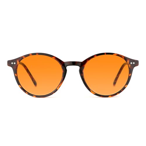 TIJN Blue Light Blocking Glasses Men Women Vintage Thick Round Rim Frame Eyeglasses
