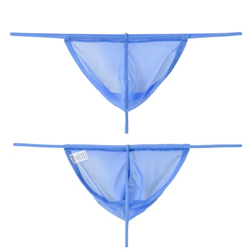 JINSHI Men's Thongs Underwear Silk Brief Micro Mesh Low Rise Sexy T-Back Bulge Pouch Sexy G-Strings Underpants Briefs Nylon2