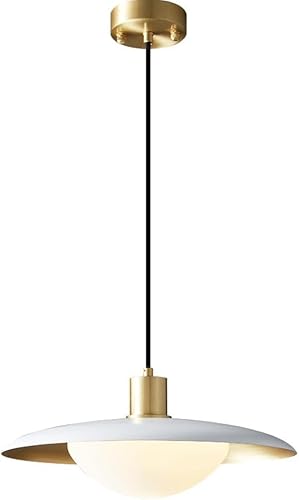 Oldsix Brushed Brass Modern Glass Pendant Light for Bedroom Bedside