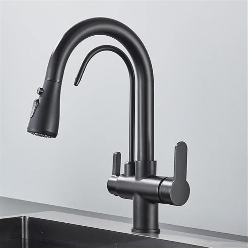 Robinet de cuisine avec grue filtrée et mitigeur 3 voies rotatif