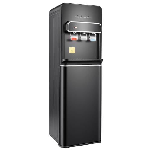 TFGXUE Dispensador de agua de pie, dispensador de agua con relleno de suelo, dispensador de agua con función de refrigeración y calentamiento, temperatura ajustable, 3 enchufes, dispensador de agua de