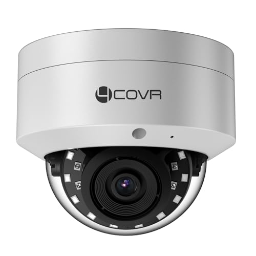 4COVR 4K PoE CCTV Camera Outdoor, 8MP UHD Wired Surveillance Dome Security IP Camera with Mic, IK10 Vandal-Proof IP67, AI Human/Vehicle Detection, 100ft Night Vision, 2.8mm Lens, ELY54AX8MA(NOT PTZ)