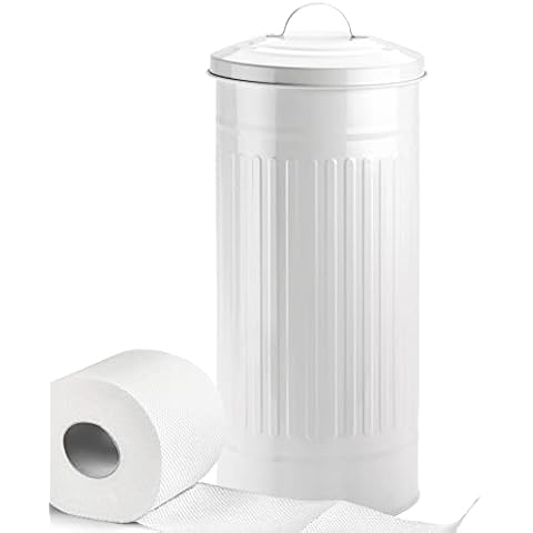 Autumn Alley White Toilet Paper Reserve Holder Canister Cover