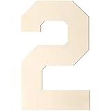 Wooden Letters and Numbers 12 Inch, Big Wooden Number 2 Shape Cutout Vintage Sports Style Unfinished Wood Alphabet Numbers for Wall Decor Nursery Name Painting Crafts Party Room Home Decoration