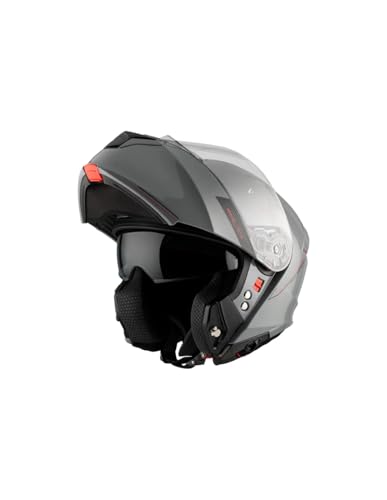 Casco Modular MT Genesis SV Solid A12 Nardo Grey | Casco Modular para Hombre | Transpirable y Lavable | Homologado ECE 22.06 & Dot (XS)