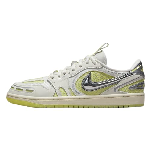 Air Jordan 1 Low Method of Make Women's Shoes (Sail/Metallic Silver/Luminous Green)