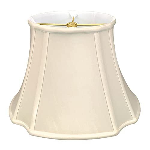 Royal Designs BS-709-17BG Oval Inverted Corner Lamp Shade, (7.75 x 10) x (14.74 x 17) x 11.75, Beige