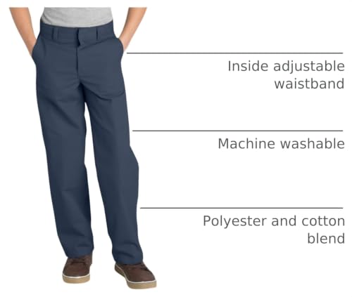 Image of Dickies Boy's Flexwaist Flat Front Straight Leg School Uniform Pants - Adjustable Uniform Trousers for Schoolwear