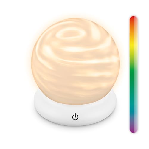BRILONER - Lampe de table sans fil, effet lumineux rgbw, variateur tactile pour lumière blanche, ip44, câble usb-c, batterie remplaçable, lampe de chevet...