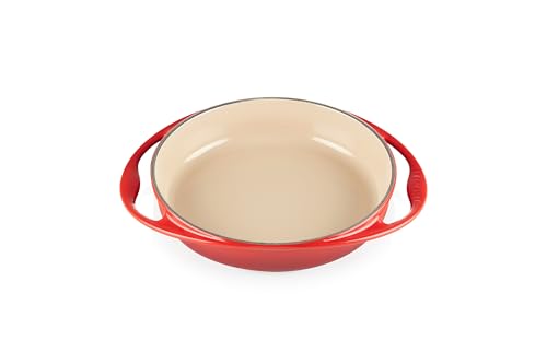 LE CREUSET Plat à Tarte Tatin en Fonte Émaillée, Ovale, 25 cm, 2,13 kg, Cerise, 20129250602460