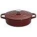 ProCook niedriger Bratentopf aus Gusseisen - Bräter mit Deckel in reaktiv Rot - 24cm / 2,5L - emailliert - Bräter - Schmortopf - Für alle Herdarten einschließlich Induktion geeignet