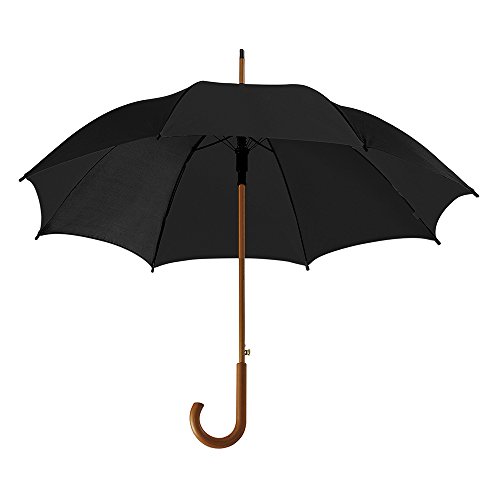 eBuyGB Automatic Classic Wooden Crook Handle Folding Umbrella