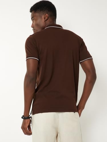 Image of Max Men's Polycotton Half Sleeves Regular Fit Solid Polo T-Shirt