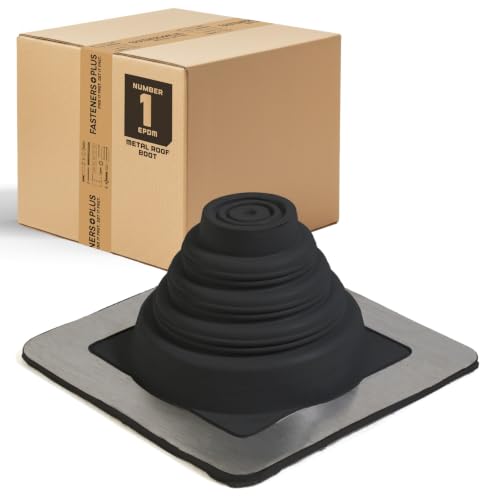 Fasteners Plus #1 Square EPDM Metal Roof Pipe Flashing Boot