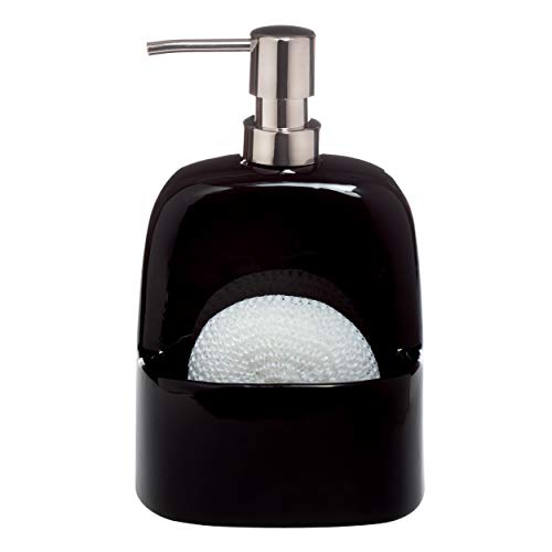 Preisvergleich Produktbild Spirella Seifenspender Spülmittelspender Bridget mit Schwammhalter schwarz 380ml