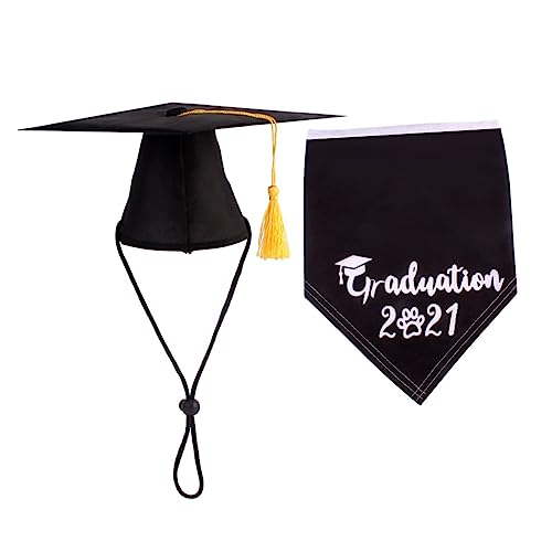 Sombrero y pañuelo de graduación para perros Toyvian
