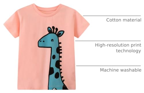 Image of Toddler Boys' Short Sleeve Tees Cotton Casual Graphic Crewneck Summer Top Clothes T-Shirts